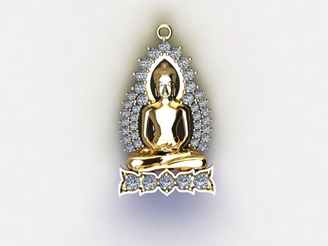 Khmer Thai Buddha pendant 3D Model .c4d .max .obj .3ds .fbx .stl .blend 