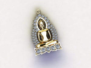 Khmer Thai Buddha pendant 3D Model