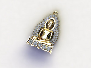 Khmer Thai Buddha pendant 3D Model