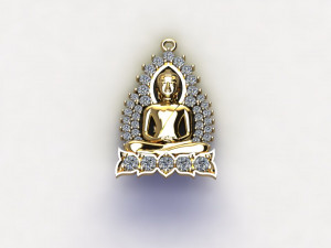 Khmer Thai Buddha pendant 3D Model