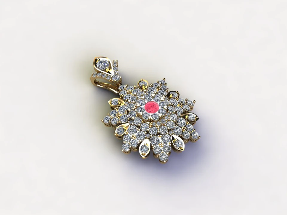 Natural Gem women pendant 3D Model .c4d .max .obj .3ds .fbx .stl .blend