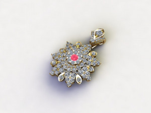 Natural Gem women pendant 3D Model