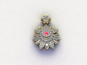 Natural Gem women pendant 3D Model