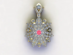 Natural Gem women pendant 3D Model