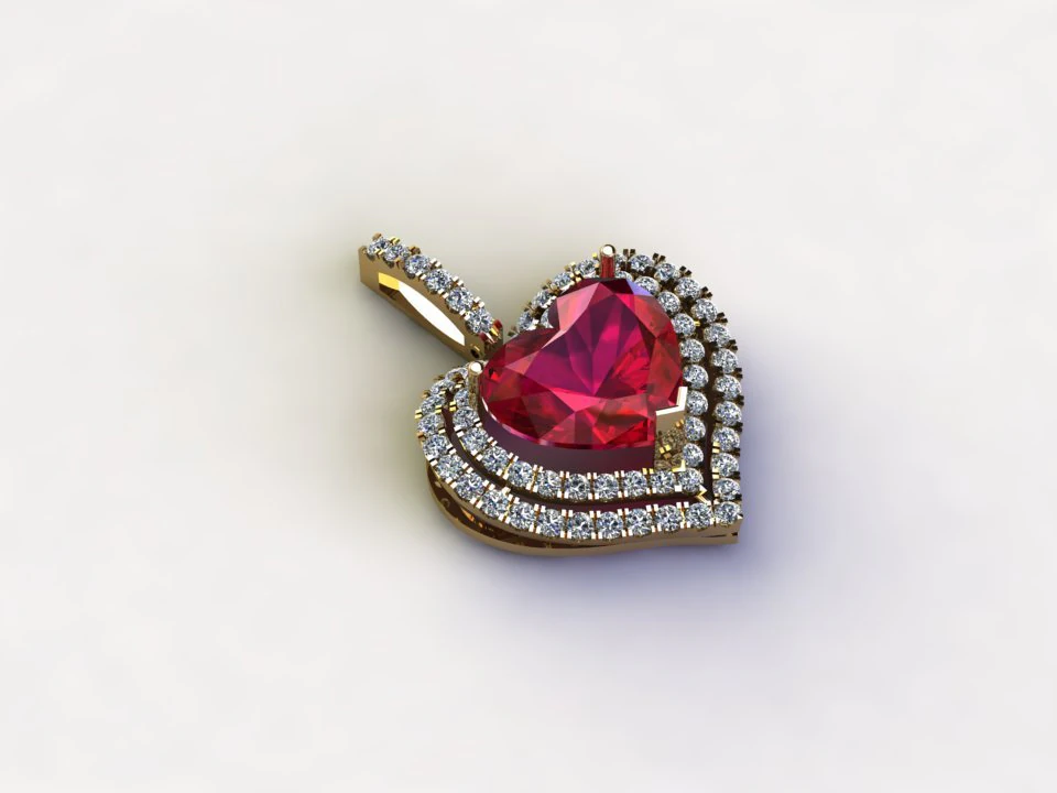 Heart pendant 3D Model .c4d .max .obj .3ds .fbx .stl .blend 