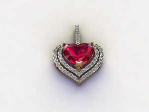 Heart pendant Model 3D