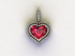 Heart pendant Model 3D