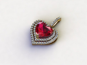Heart pendant Model 3D