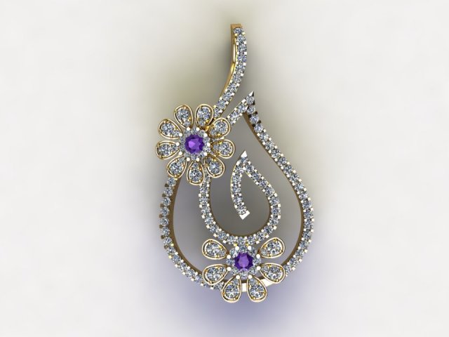 Women pendant jewelry cad file Modelo 3D .c4d .max .obj .3ds .fbx .stl .blend 