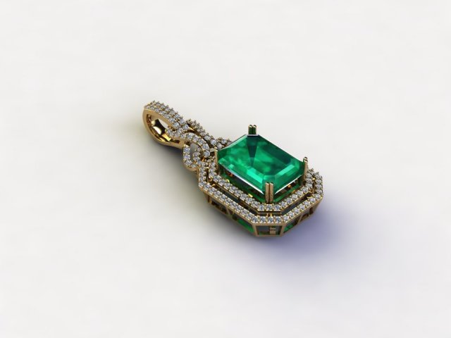 Women Gem Pendant 3D Model .c4d .max .obj .3ds .fbx .stl .blend 
