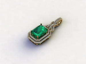 Women Gem Pendant 3D Model