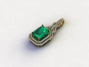 Liontin Permata Wanita Model 3D