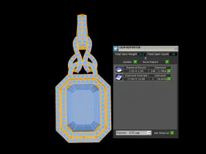 Liontin Permata Wanita Model 3D