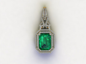 Women Gem Pendant 3D Model