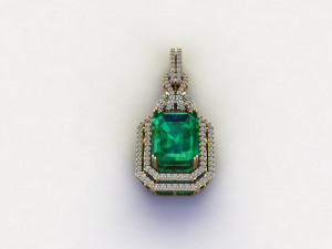 Women Gem Pendant 3D Model