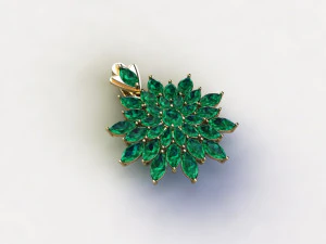 Pingente feminino com gema natural Modelo 3D