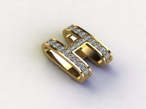 H pendant jewelry 3D 模型