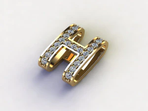 H pendant jewelry 3D Model