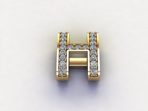 H pendant jewelry 3D 模型