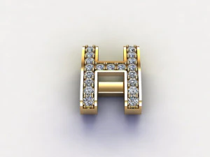 H pendant jewelry 3D Model