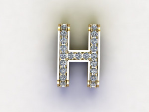 H pendant jewelry 3D 模型