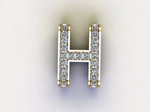H pendant jewelry 3D Model