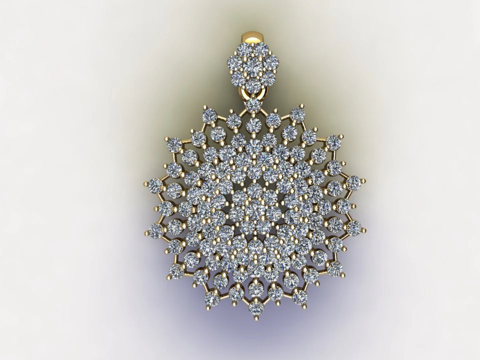 Women diamond pendant jewelry 3D Model .c4d .max .obj .3ds .fbx .stl .blend