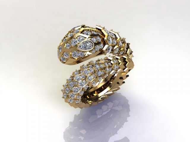 Snake Ring 3D Модель .c4d .max .obj .3ds .fbx .stl .blend 