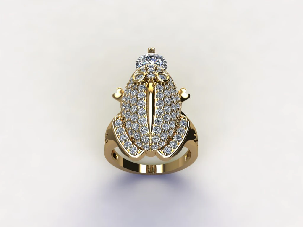 Frog diamond ring 3D Model .c4d .max .obj .3ds .fbx .stl .blend 