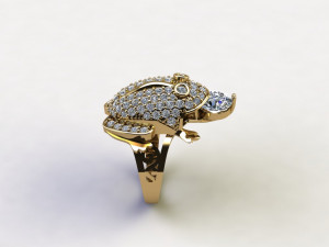 Frog diamond ring Model 3D