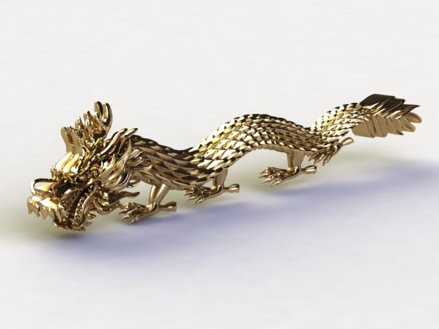China Dragon 3D Model .c4d .max .obj .3ds .fbx .stl .blend 