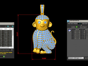 Monkey Pendant 3D Model