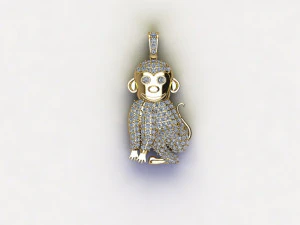 Monkey Pendant 3D Model