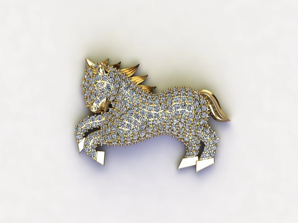 Horse Pendant 3D Model .c4d .max .obj .3ds .fbx .stl .blend 