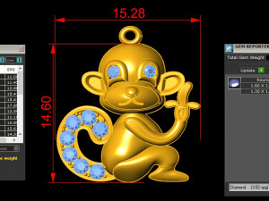 Monkey Pendant 3D Model