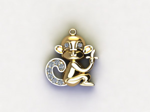 Monkey Pendant 3D Model