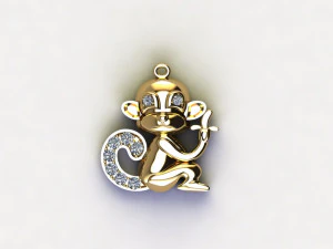 Monkey Pendant 3D Model
