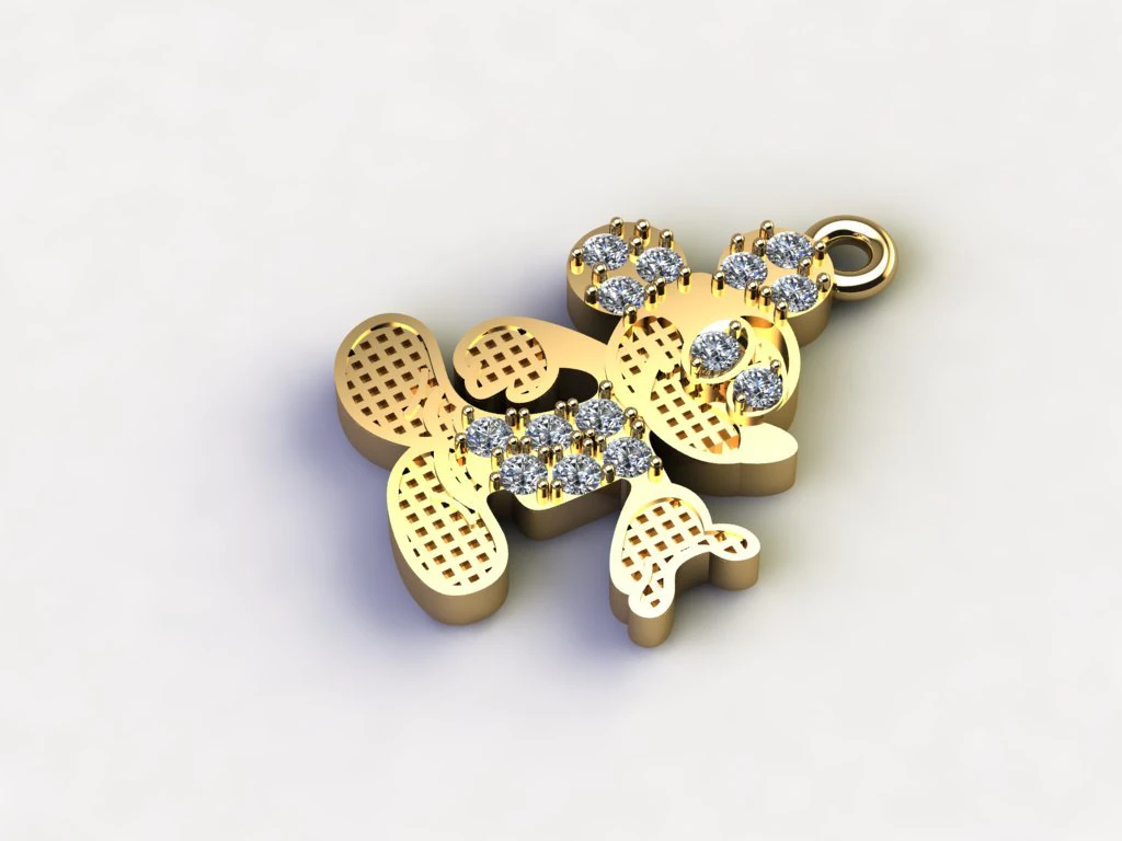Mickey Mouse Pendant 3D Model .c4d .max .obj .3ds .fbx .stl .blend 