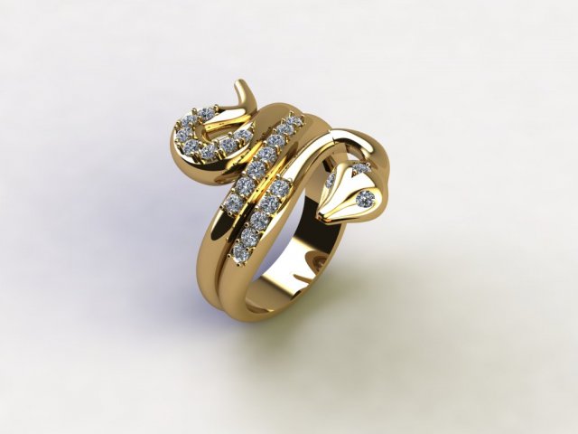 Snake diamond Ring 3D Модель .c4d .max .obj .3ds .fbx .stl .blend 