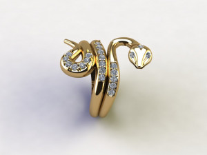 Snake diamond Ring 3D Модель