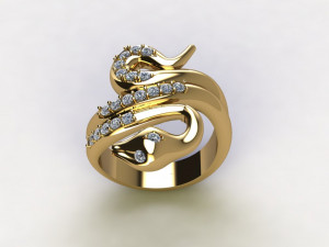 Snake diamond Ring 3D Модель
