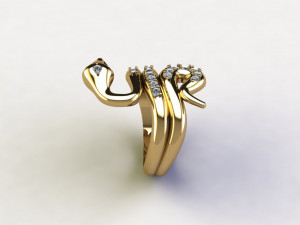 Snake diamond Ring 3D Модель