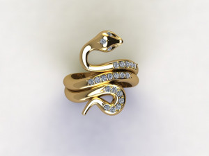 Snake diamond Ring 3D Модель