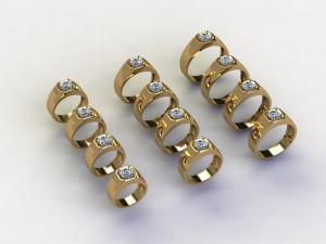 12 Different Ring Size US Model 3D
