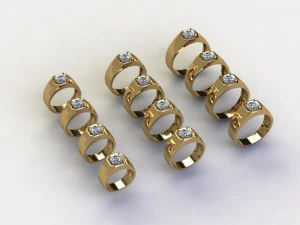 12 Different Ring Size US 3D Model