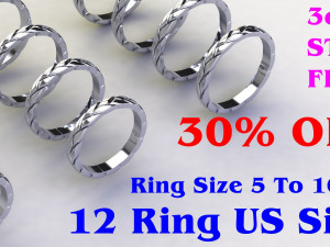 12 Different Ring Size US 3D Model