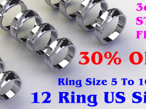 12 Different Ring Size US 3D Model