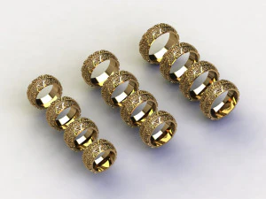 12 Different Ring Size US 3D Model