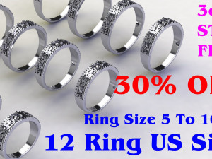 12 Different Ring Size US 3D Model