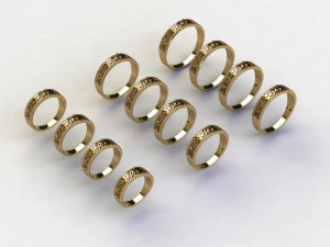 12 Different Ring Size US 3D Model